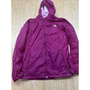 North Face Women’s XL Pink Jacket Nylon Coat Fleece Lined Hooded Windbreaker